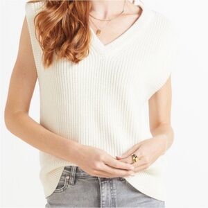 Rails Cashmere Chandler Cream Knit Sweater Vest Size XS Oversized